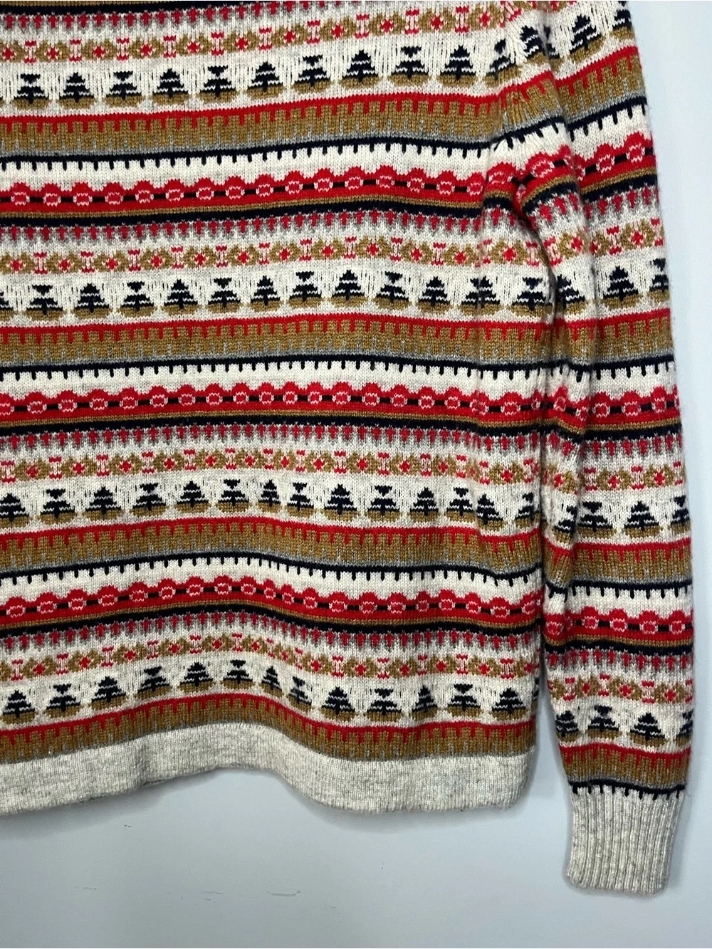 J. Crew Fair Isle Mockneck Lambswool Blend Sweater Size Medium